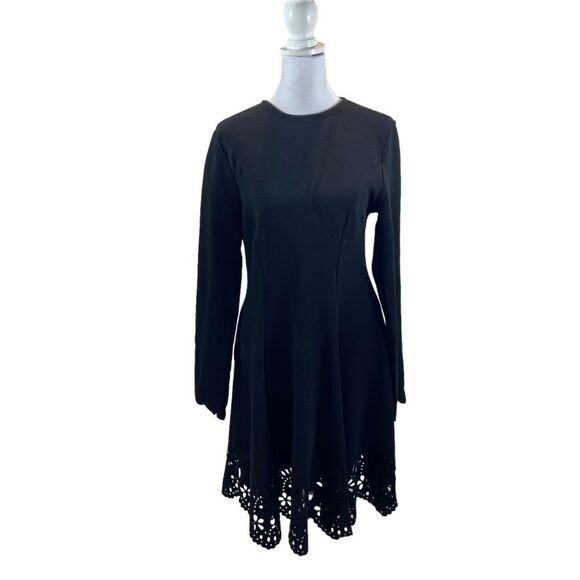 Ladies Long‎ Sleeve Scalloped Cuff and Hem Black Dress Size XL - Picture 5 of 13